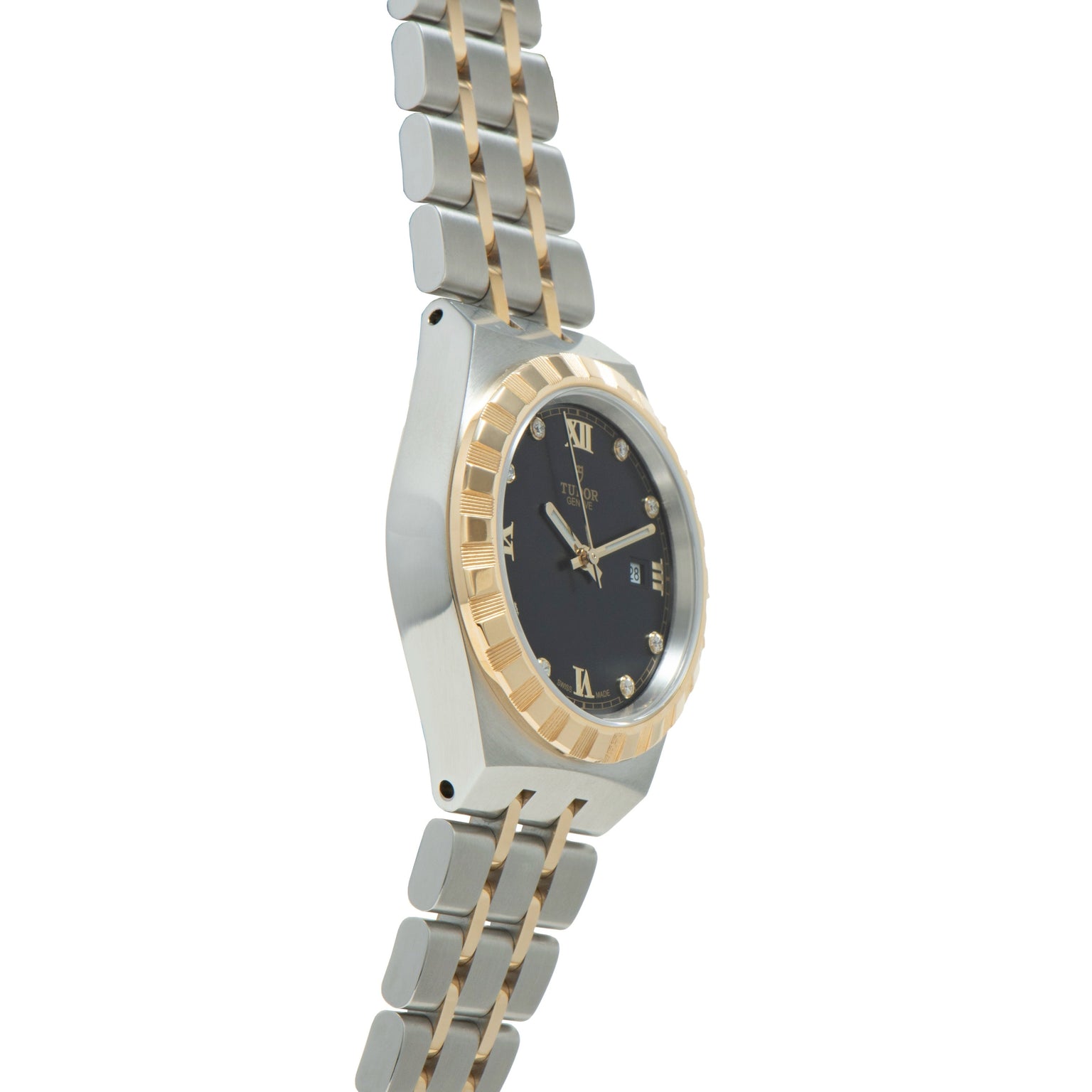 Royal | 28mm, Steel & Gold, Black Dial