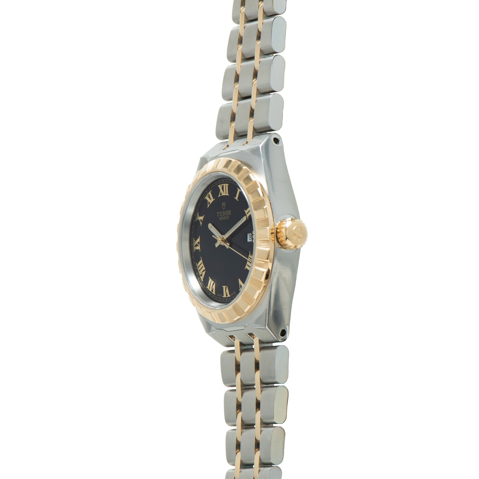 Royal | 28mm, Steel & Gold, Black Dial