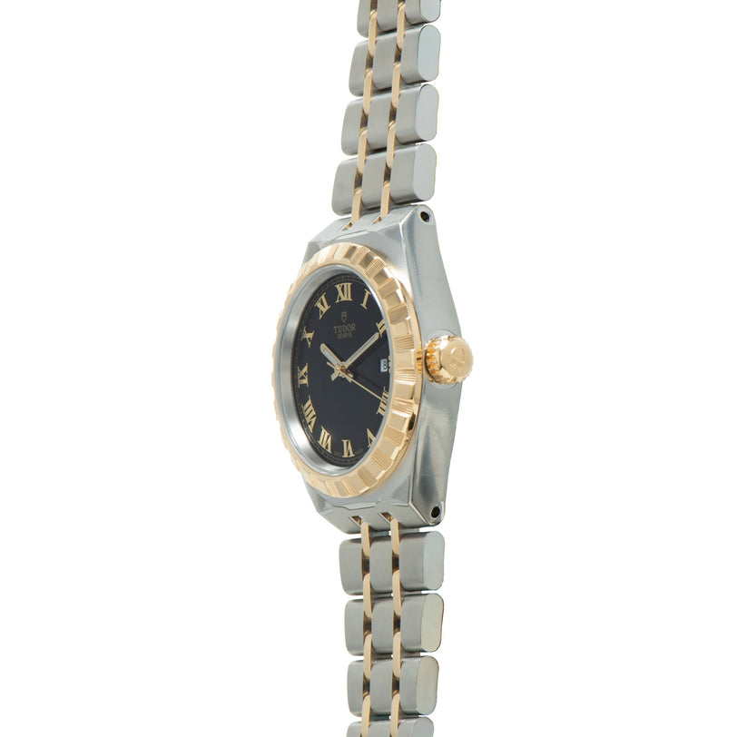 Royal | 28mm, Steel & Gold, Black Dial