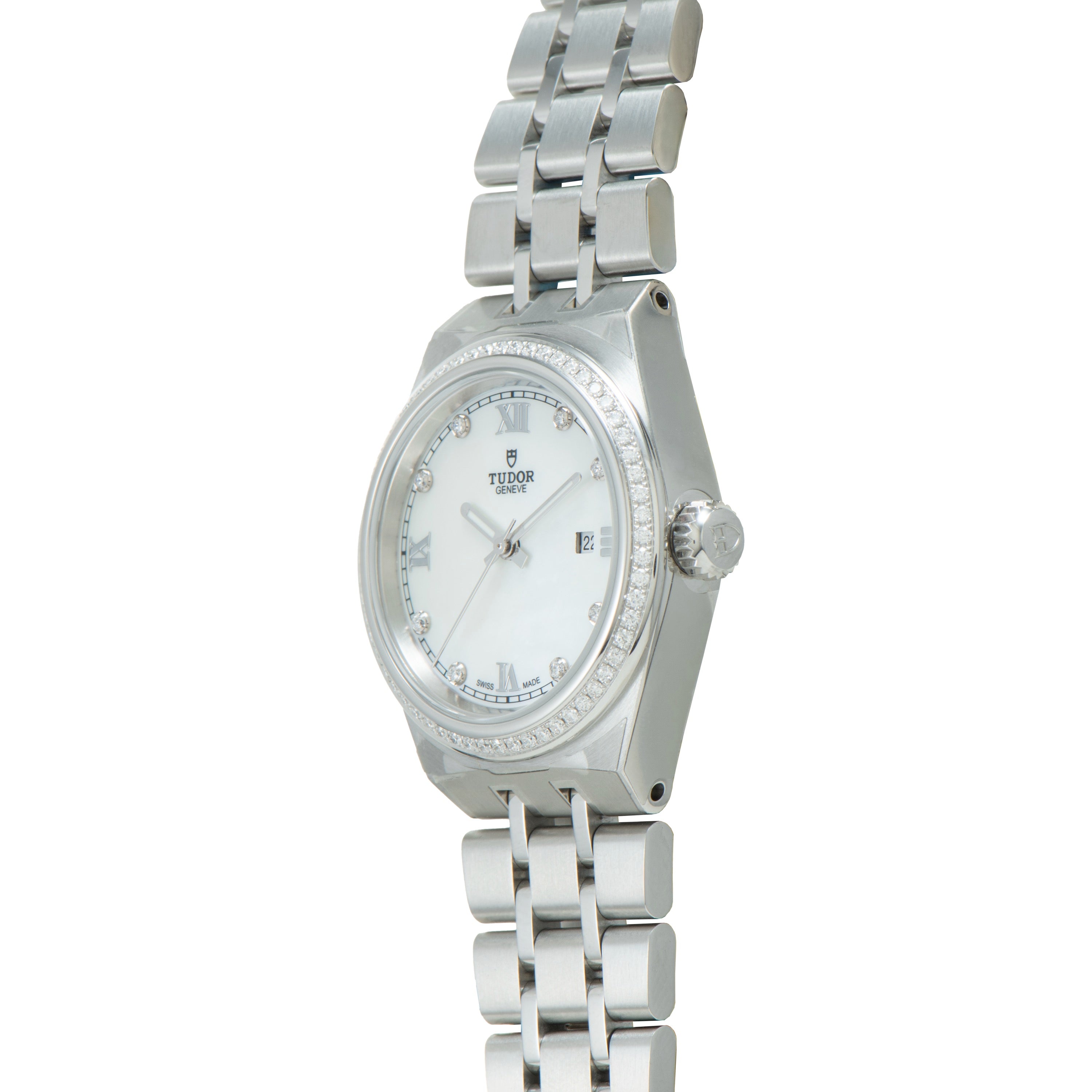 Royal | 28mm, Steel, White Dial