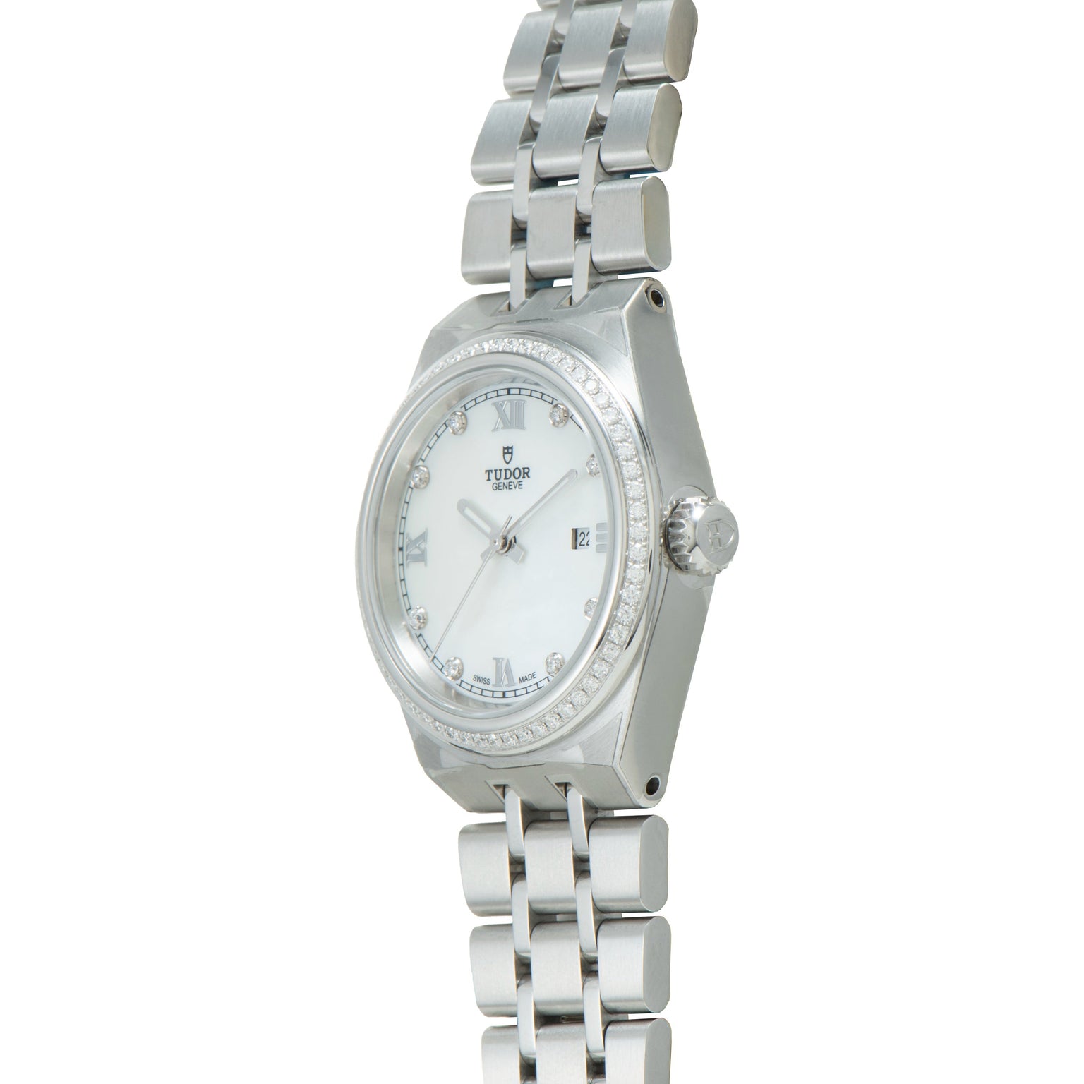 Royal | 28mm, Steel, White Dial