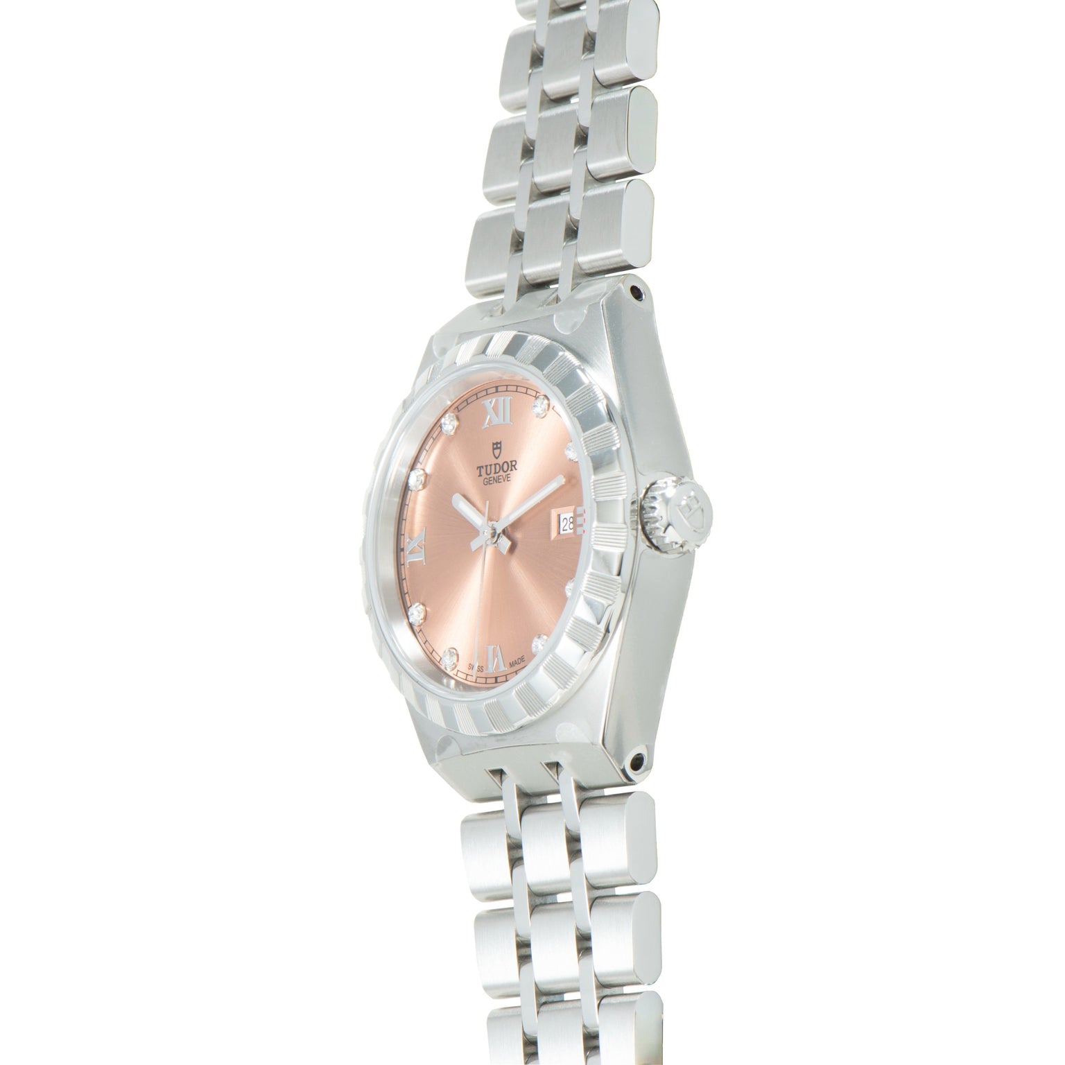 Royal | 28mm, Steel, Pink Dial