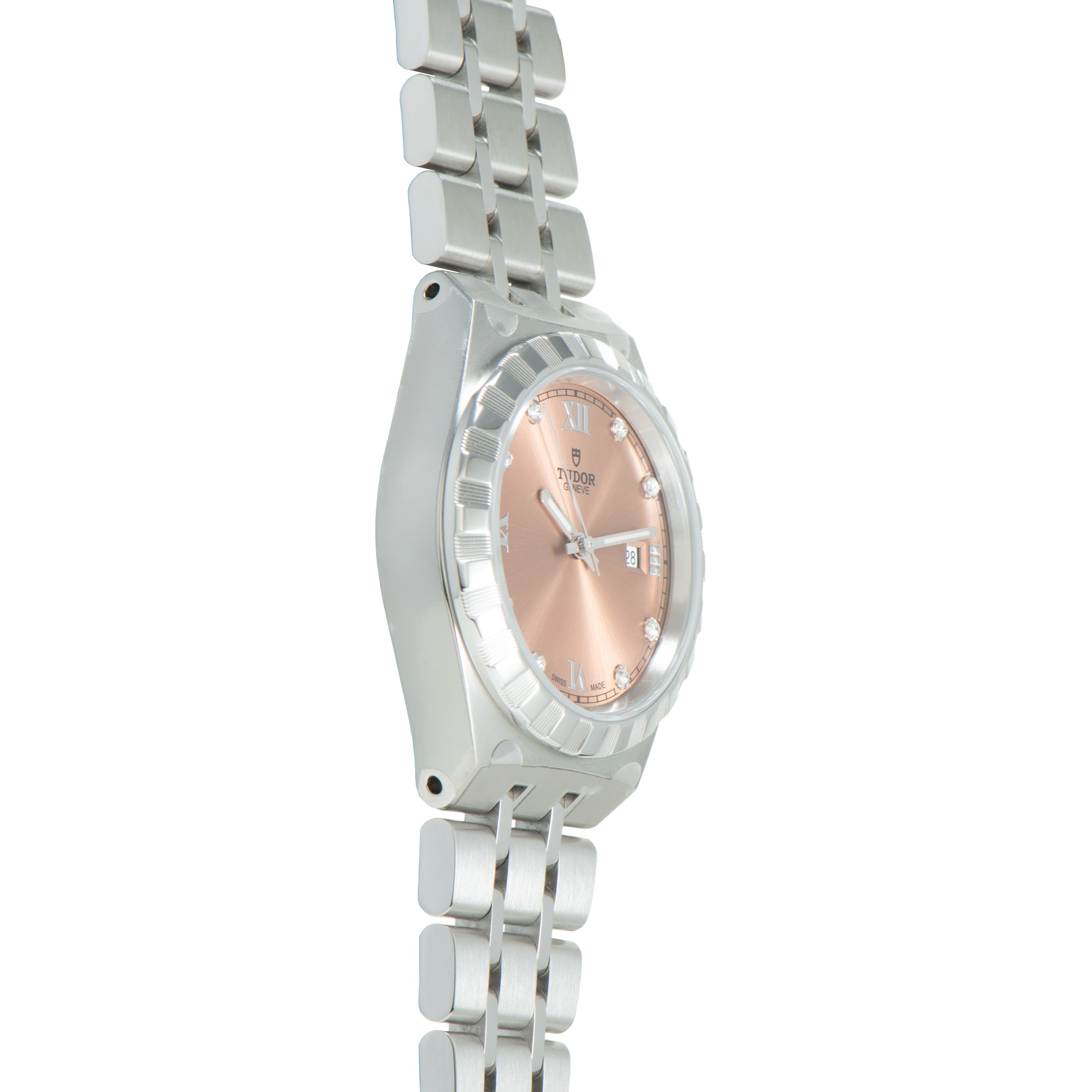 Royal | 28mm, Steel, Pink Dial
