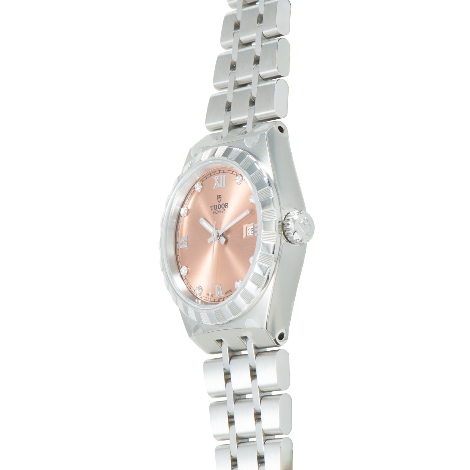 Royal | 28mm, Steel, Pink Dial