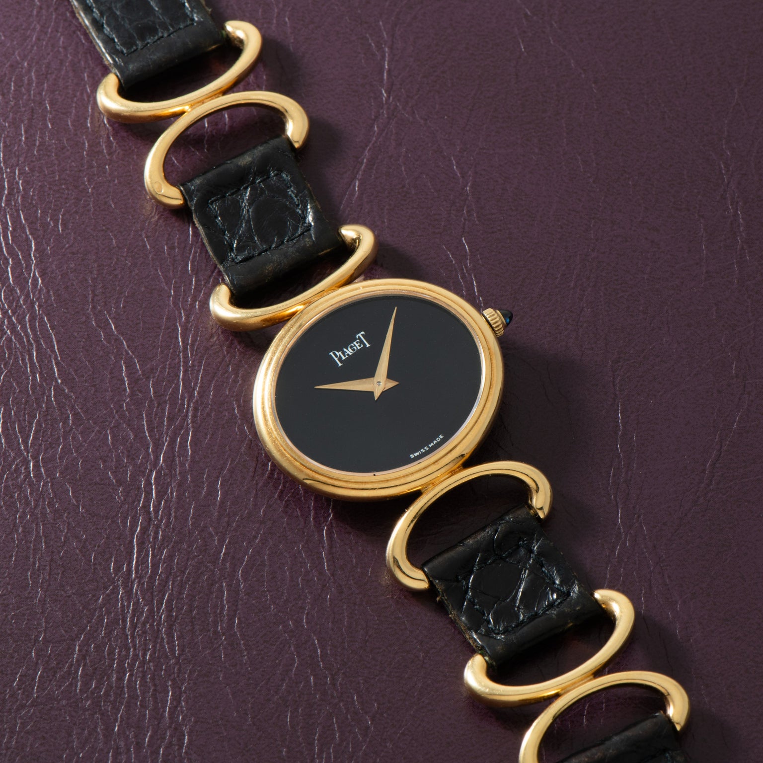 Piaget Oval Onyx 'Belt' Dress Watch