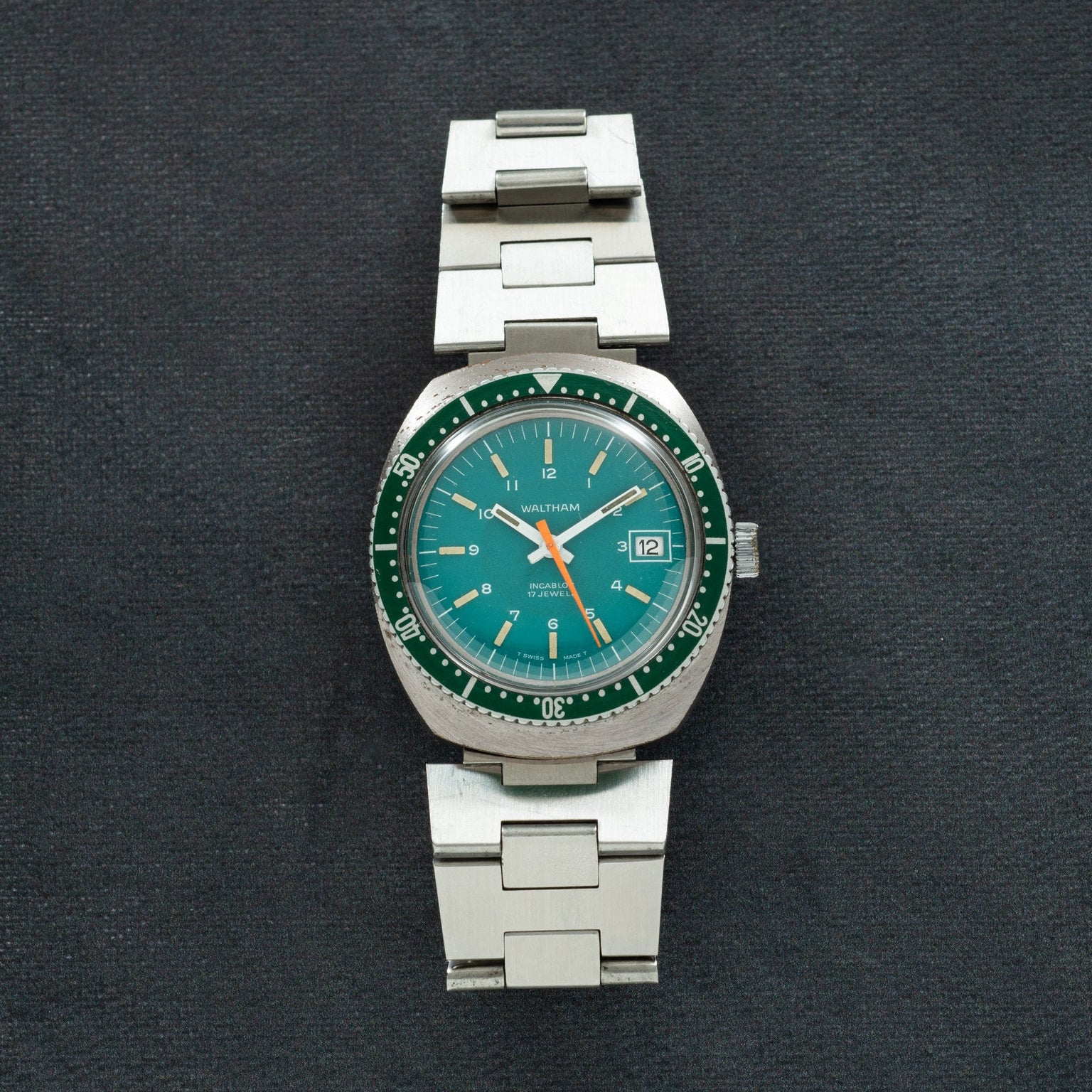 Waltham 'Exotic' Green Diver Date