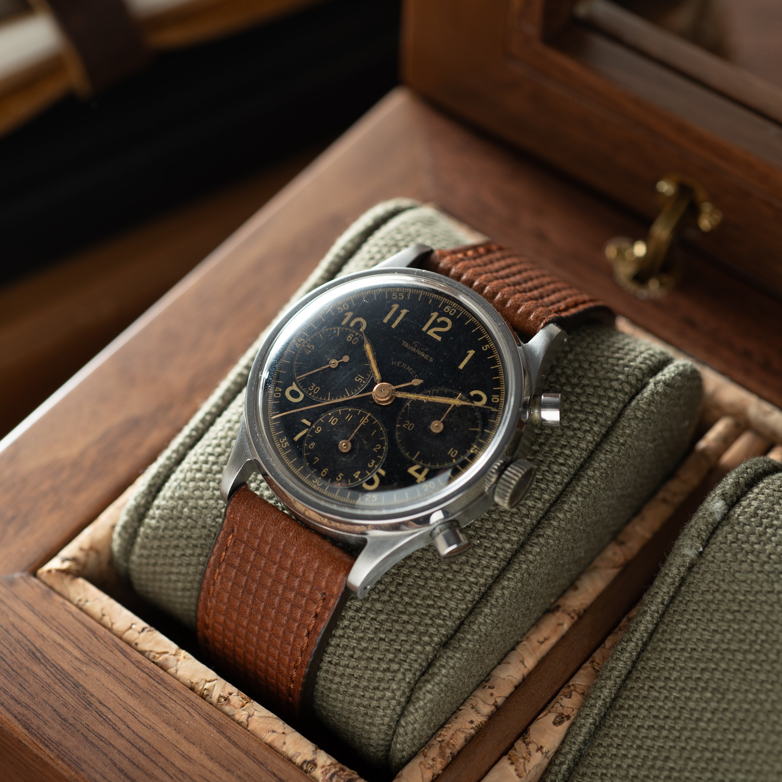 Tavannes Hermès Triple Register Chronograph