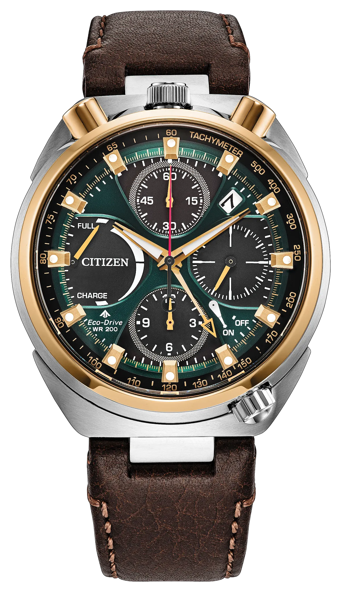 Promaster Tsuno Chrono Racer Green | 44mm, Leather