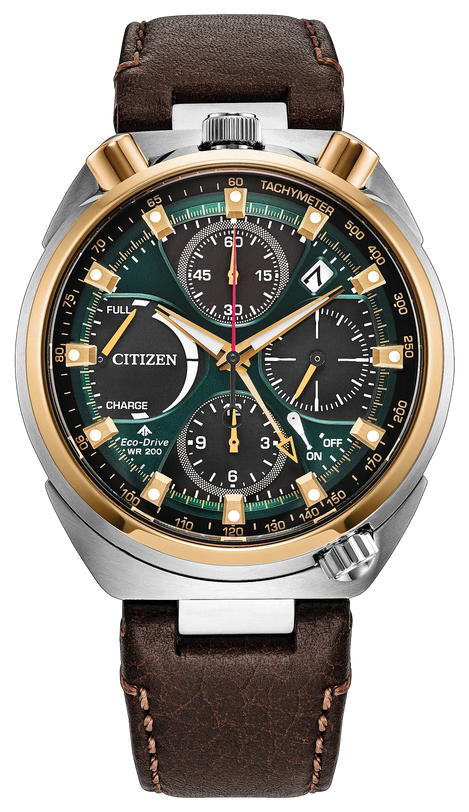 Promaster Tsuno Chrono Racer Green | 44mm, Leather