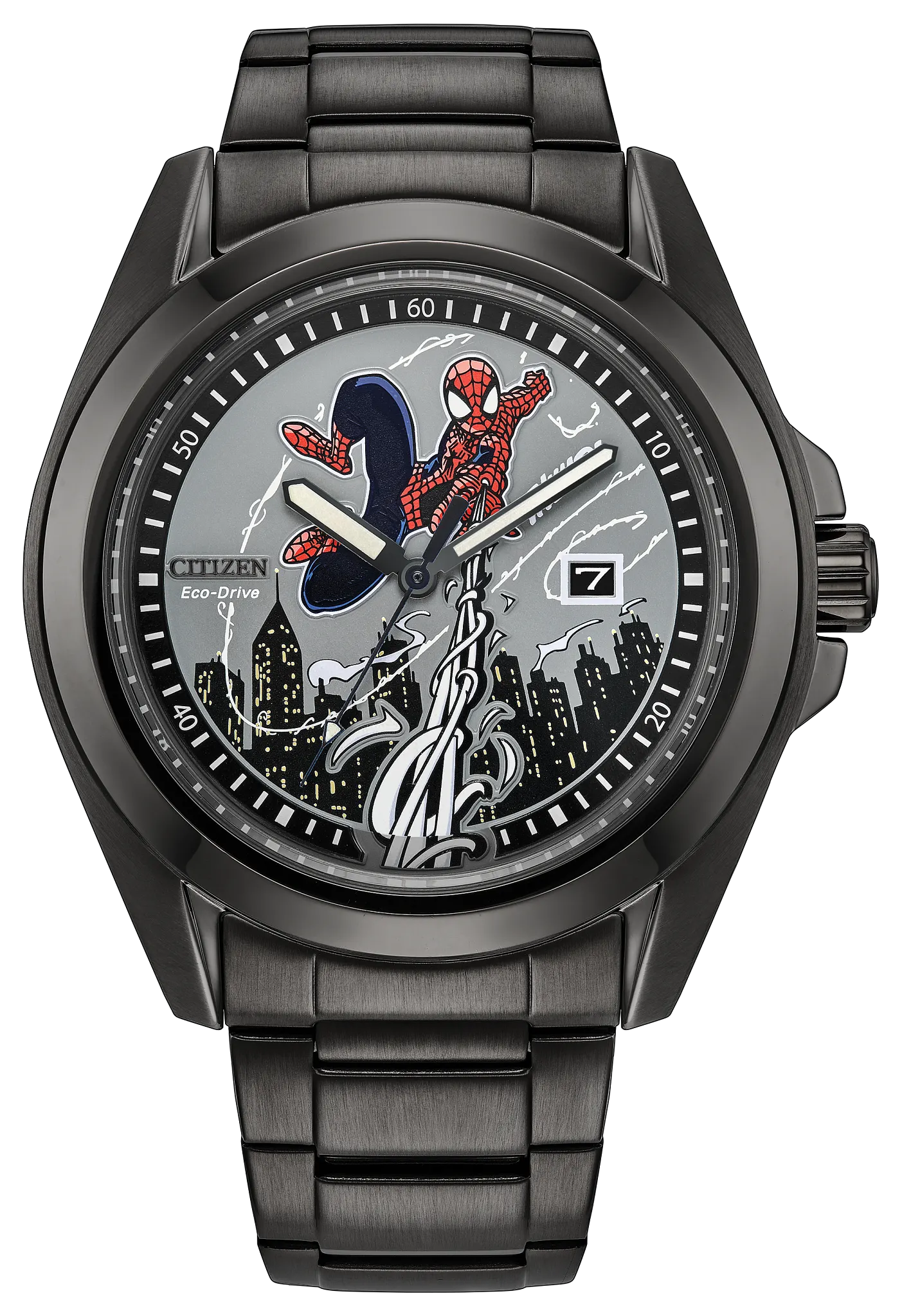 バディオプティカル アーツアンドサイエンス Citizen Spider-Man Swings | Eco-Drive, Stainless Steel, Men's Watch