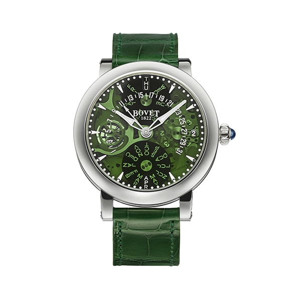 Bovet Récital 21 Green Sapphire Dial 44mm Titanium Leather Green