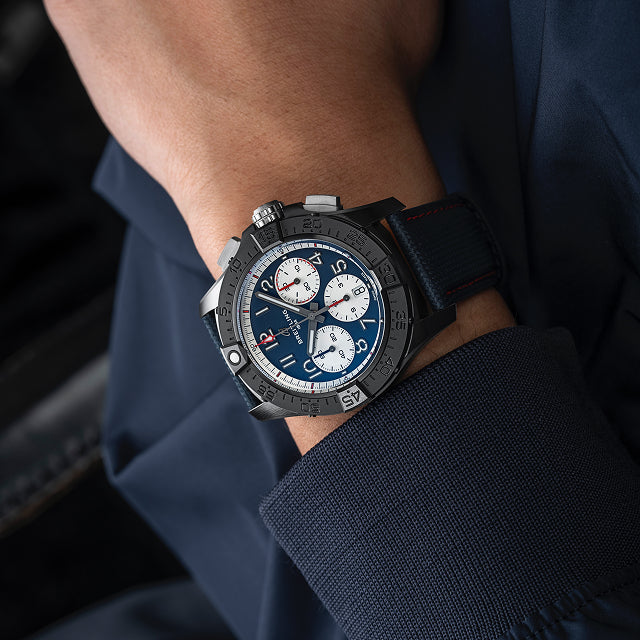 Avenger America250 Limited Edition B01 Chronograph | 42mm, Calfskin Leather Strap, Ceramic Case, Men's Watch