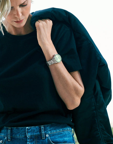 Charlize with Breitling Watch on Wrist