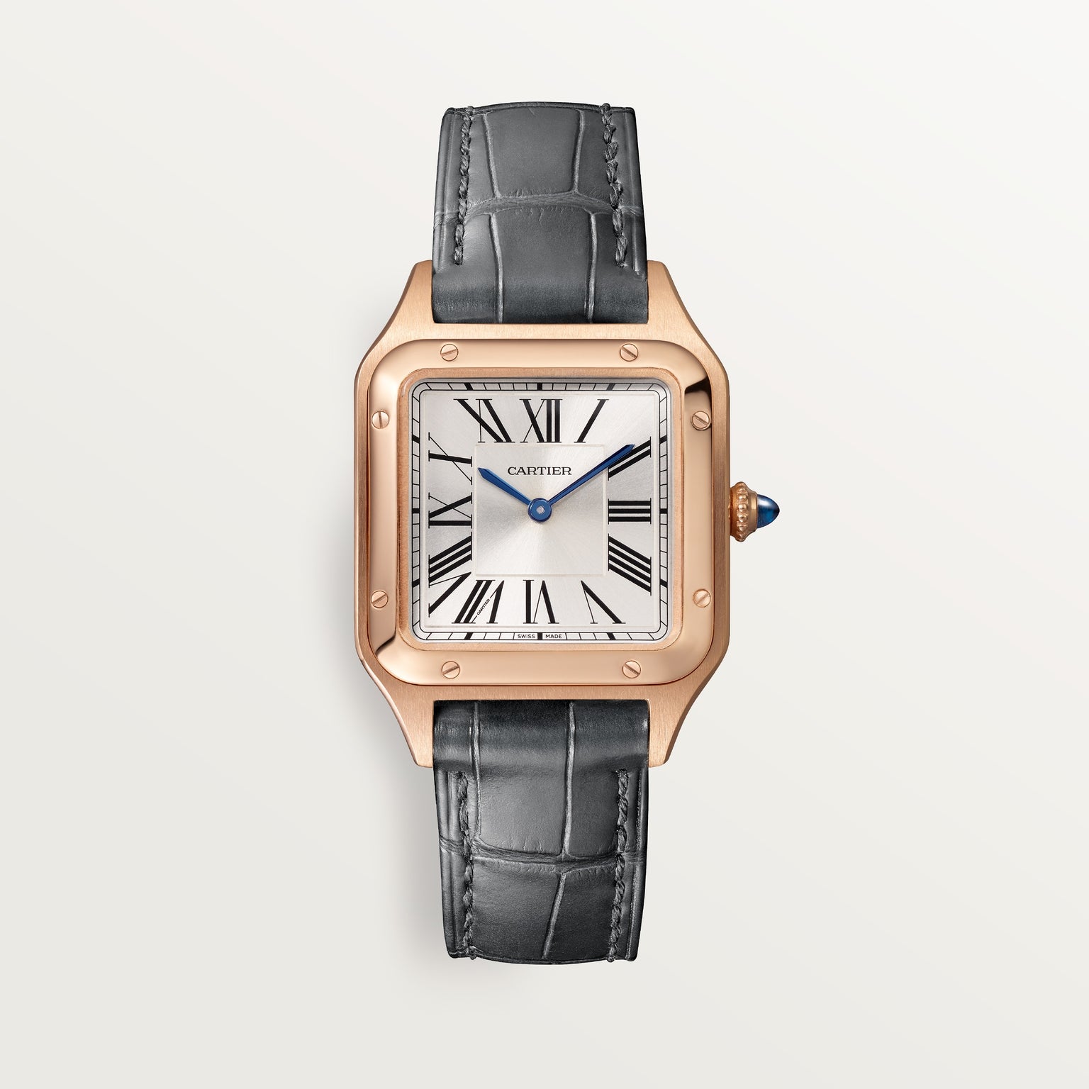 Santos-dumont Small Model | Quartz Movement, Rose Gold, Leather