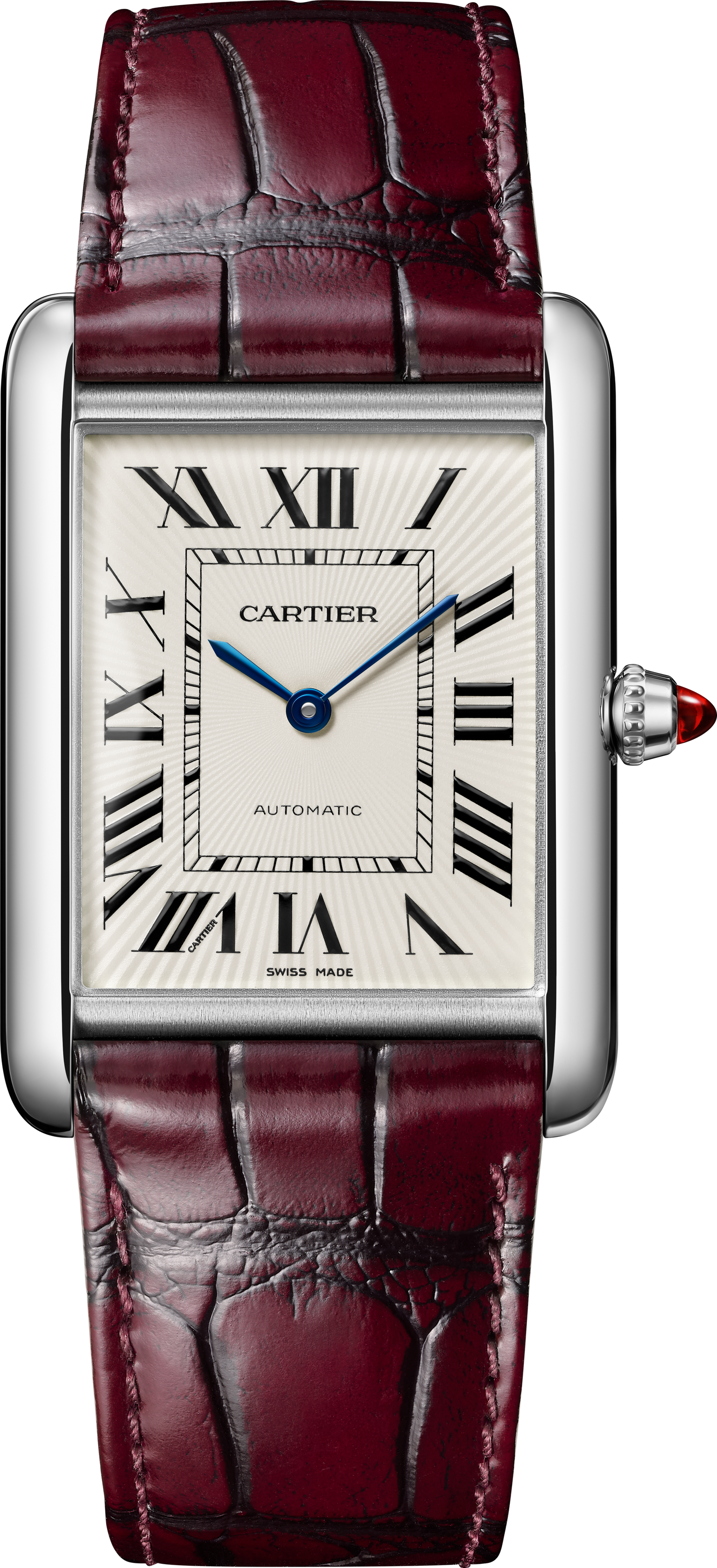 Tank Louis | 28mm, Burgundy Semi-matte Alligator Leather Strap