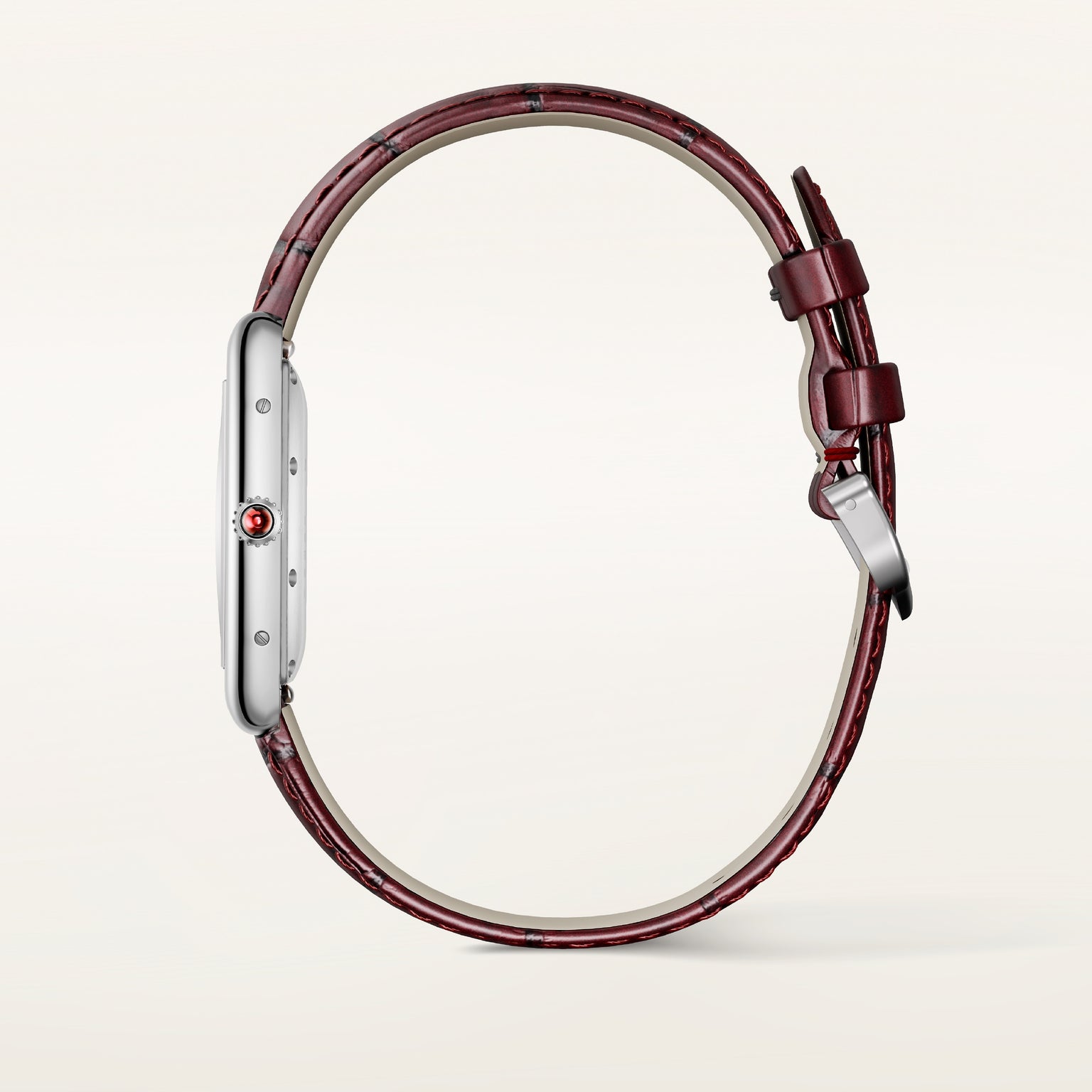 Tank Louis | 28mm, Burgundy Semi-matte Alligator Leather Strap