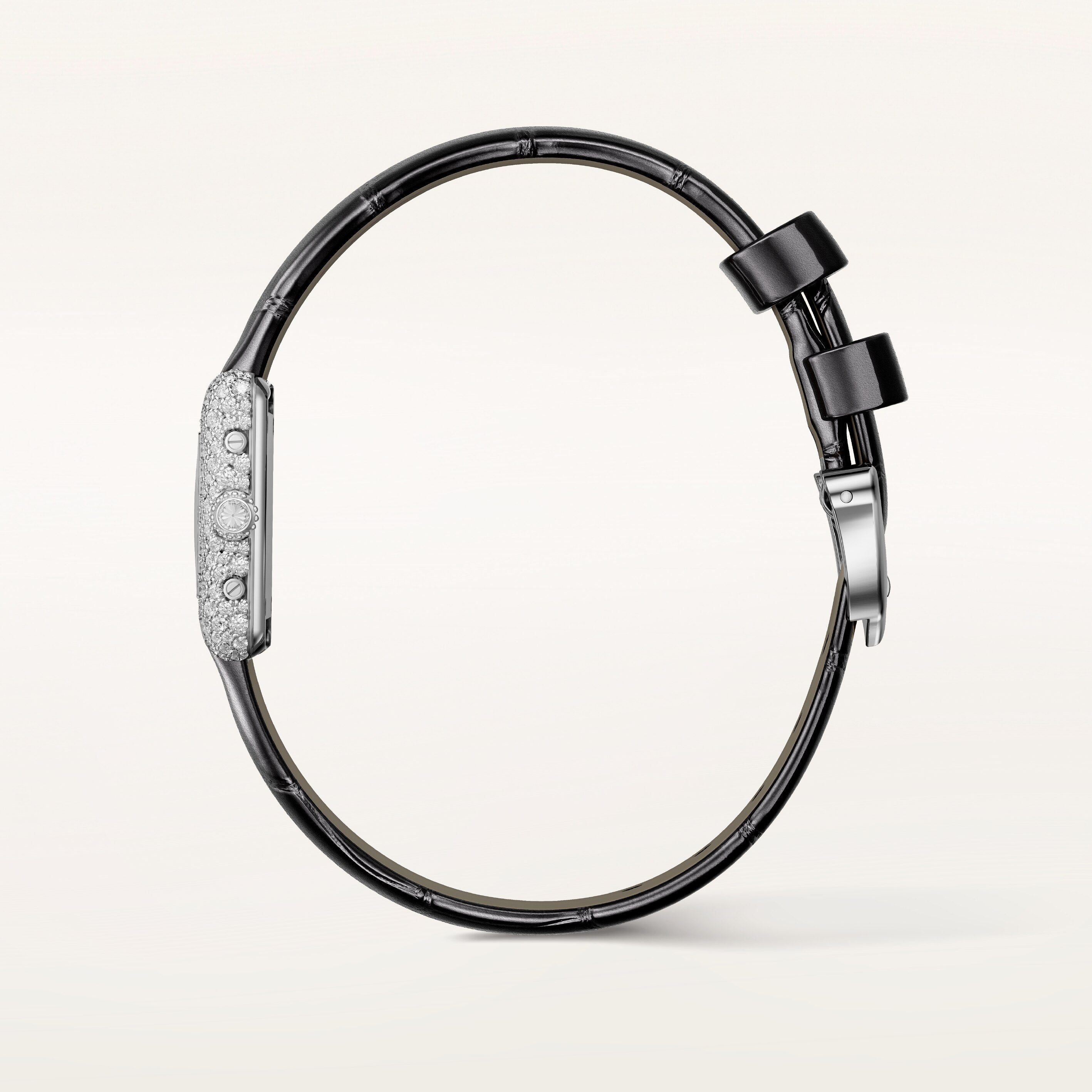 Tank Louis | 16.5mm, 18K White Gold Case, Alligator Leather Strap