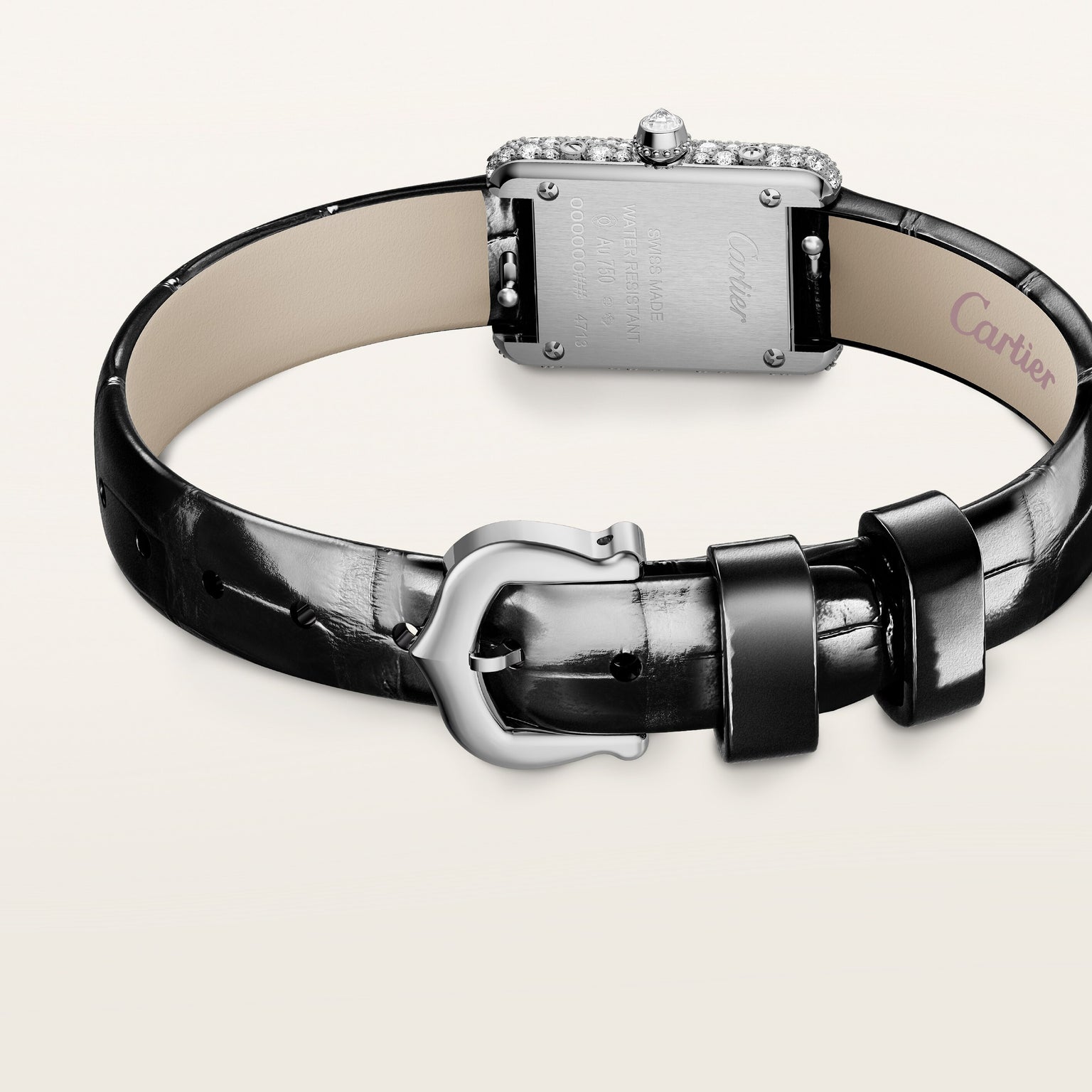Tank Louis | 16.5mm, 18K White Gold Case, Alligator Leather Strap