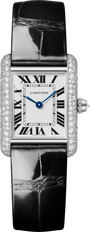 Tank Louis Small Model | 22mm, 18K White Gold, Alligator Leather Strap