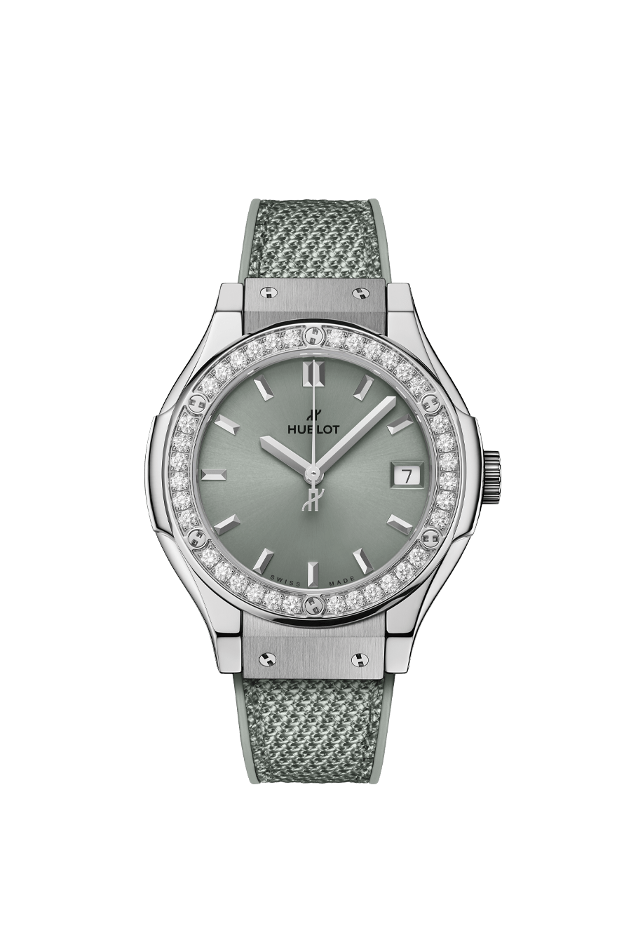 Classic Fusion Titanium Sage Green Diamonds
