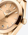OMEGA Seamaster Aqua Terra 150M 30mm, Moonshine™ gold on Moonshine™ gold Watch, Moonshine™ Gold Dial on a Moonshine™ gold integrated bracelet.