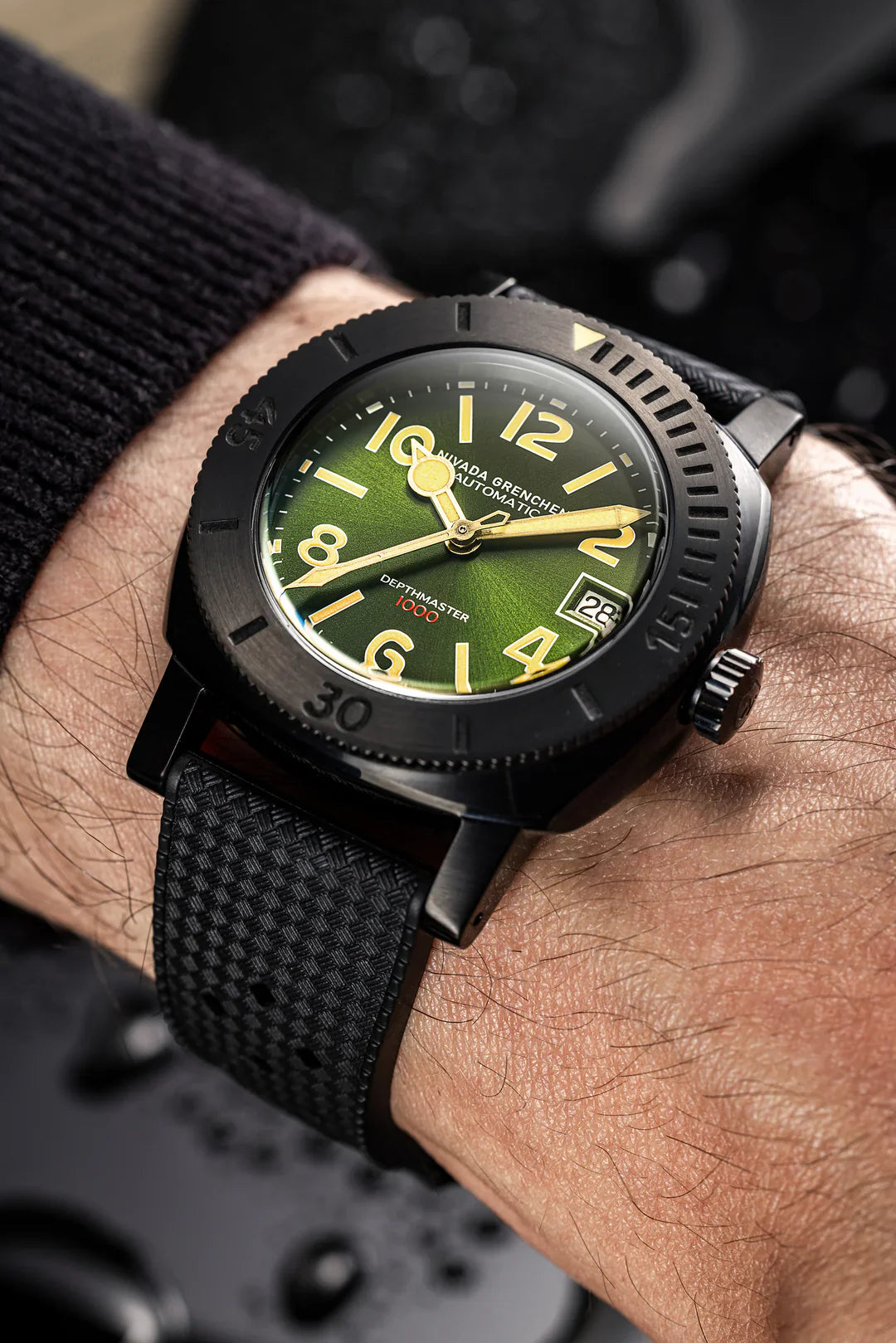 Depthmaster Numerals Black & Green | 39mm, Mens Watch