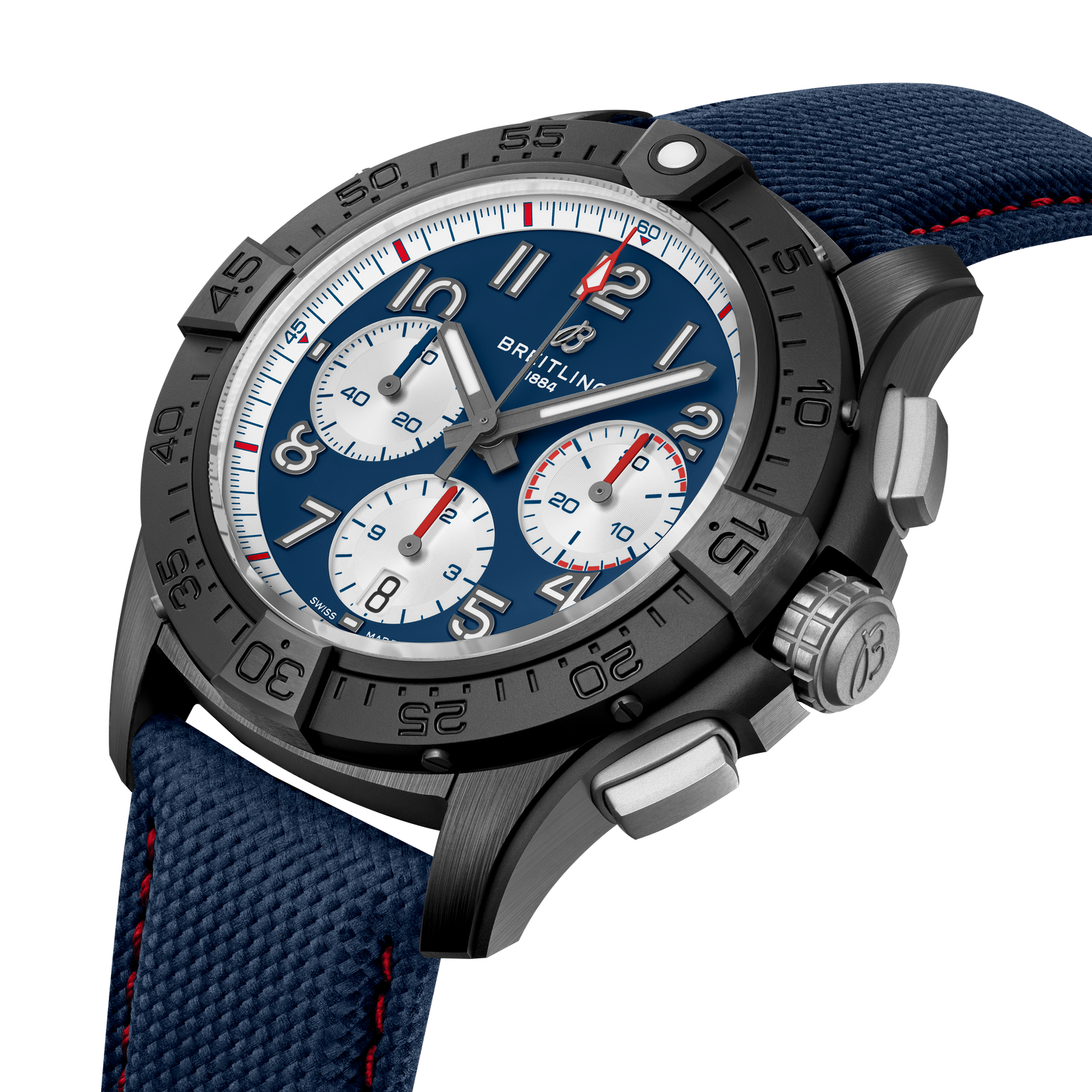 Avenger America250 Limited Edition B01 Chronograph | 42mm, Calfskin Leather Strap, Ceramic Case, Men's Watch