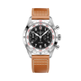 Flying Officer | 40mm, Steel Case, Brown Leather Strap
