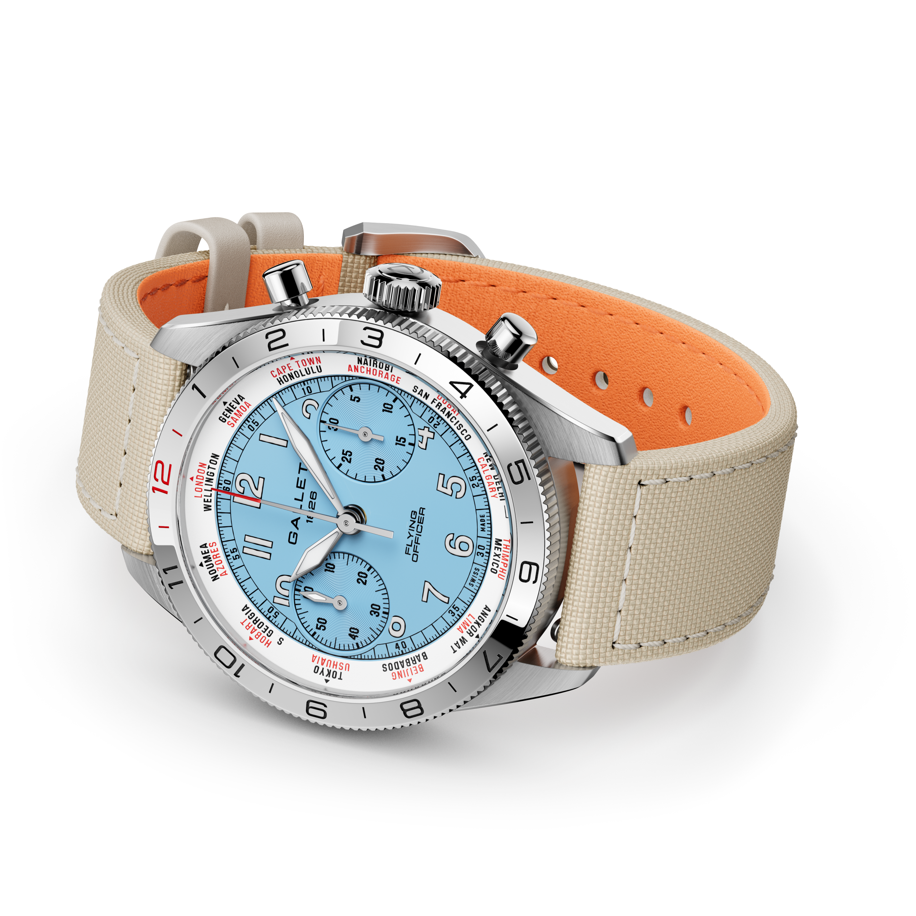 Flying Officer | 40mm, Steel Case, Beige Fabric Strap