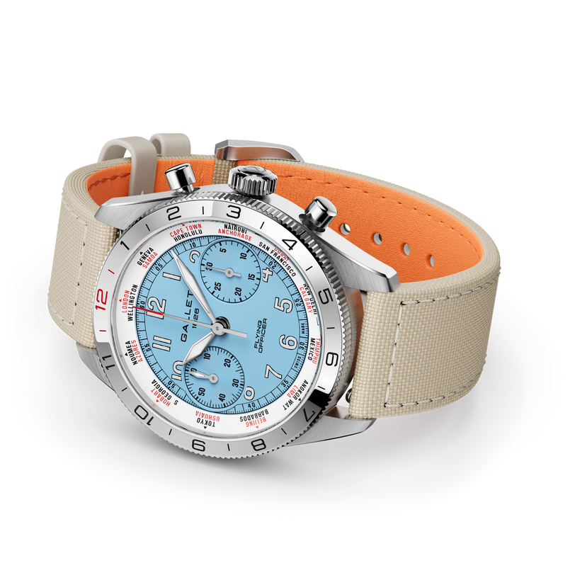 Flying Officer | 40mm, Steel Case, Beige Fabric Strap