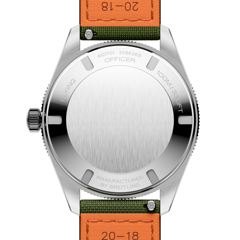 Flying Officer | 40mm, Steel Case, Green Fabric Strap