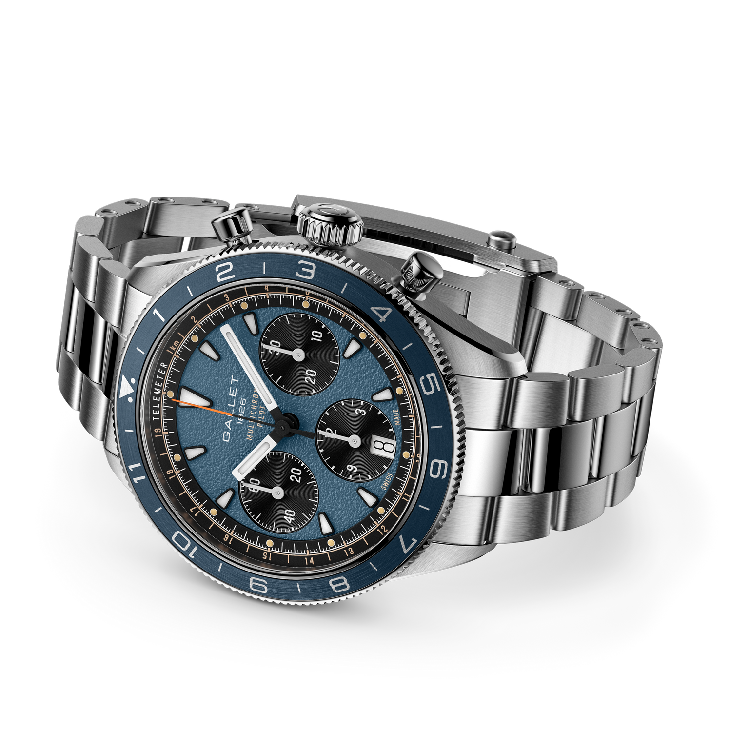 Multichron Pilot | 42mm, Steel Case, Steel Strap