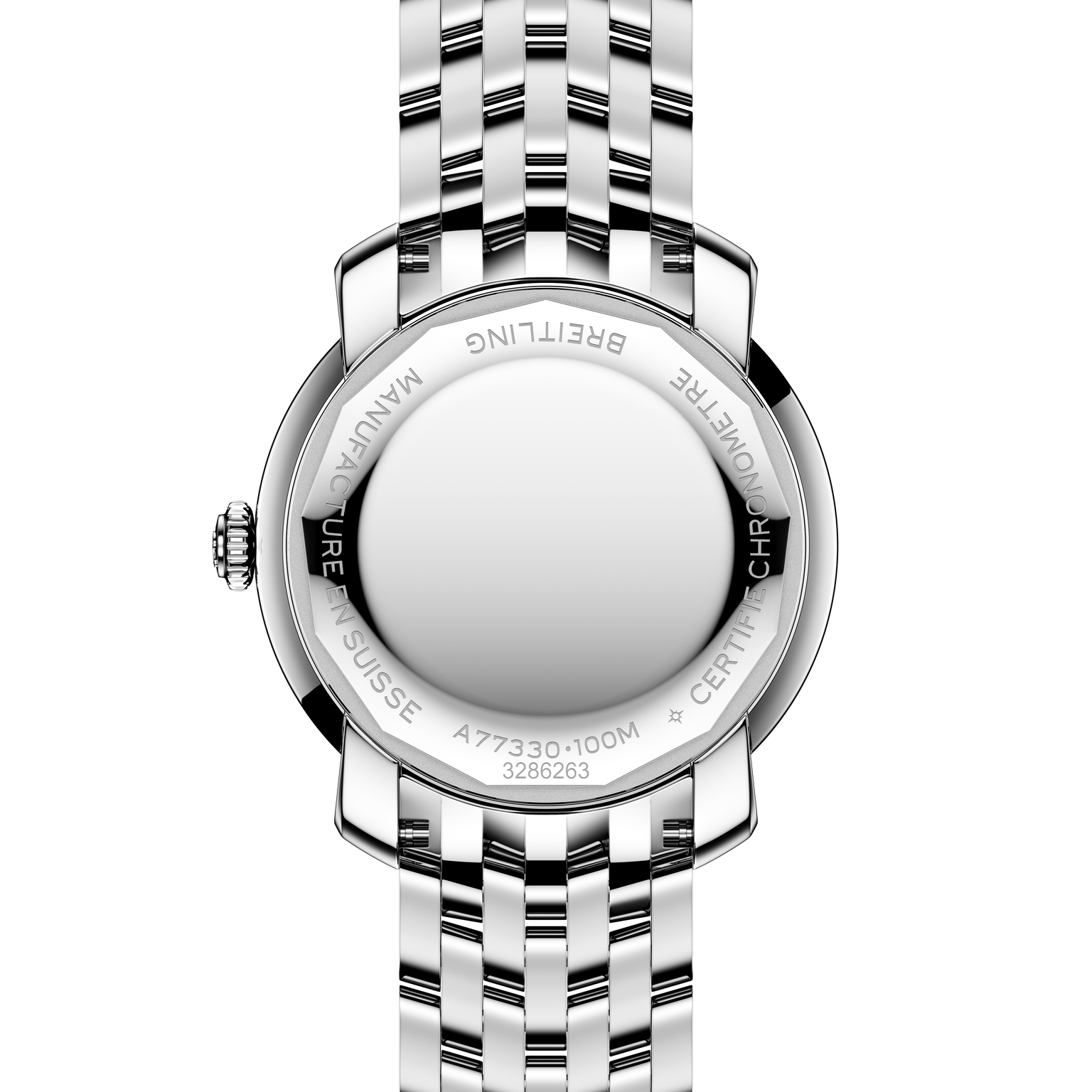 Back face of steel Breitling Lady Premier 36