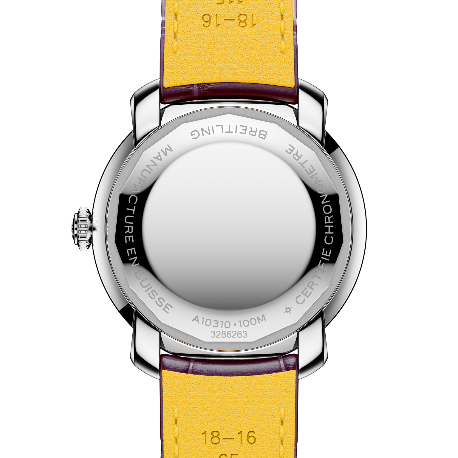 Back face of purple strap Breitling Lady Premier 36