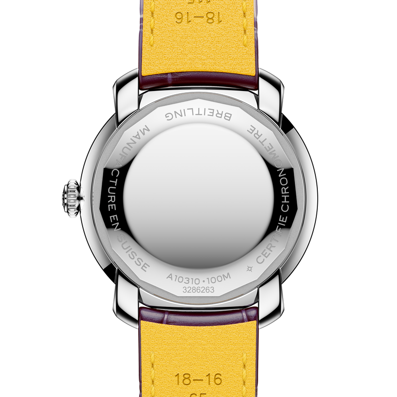 Back face of purple strap Breitling Lady Premier 36
