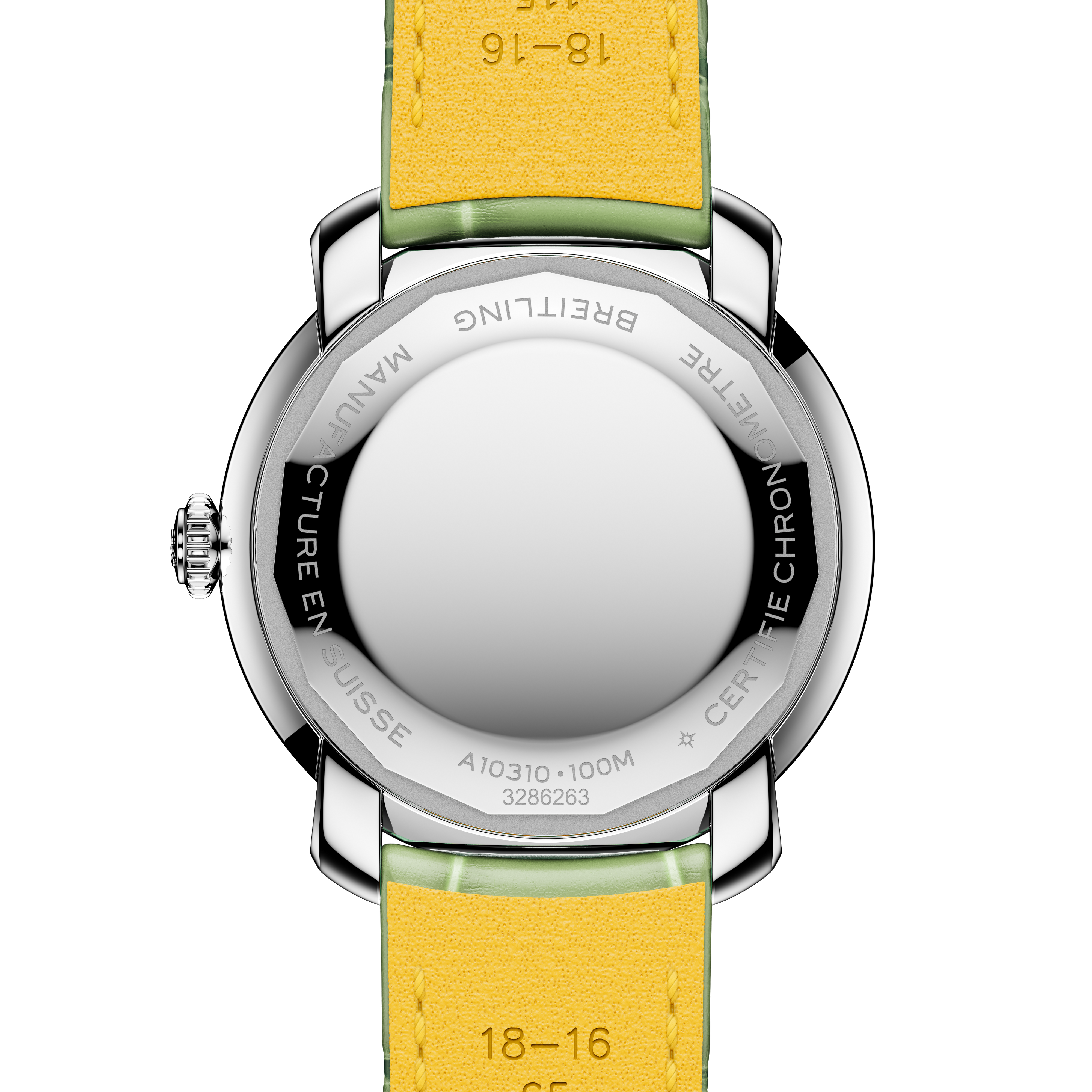 Back face of green strap Breitling Lady Premier 36