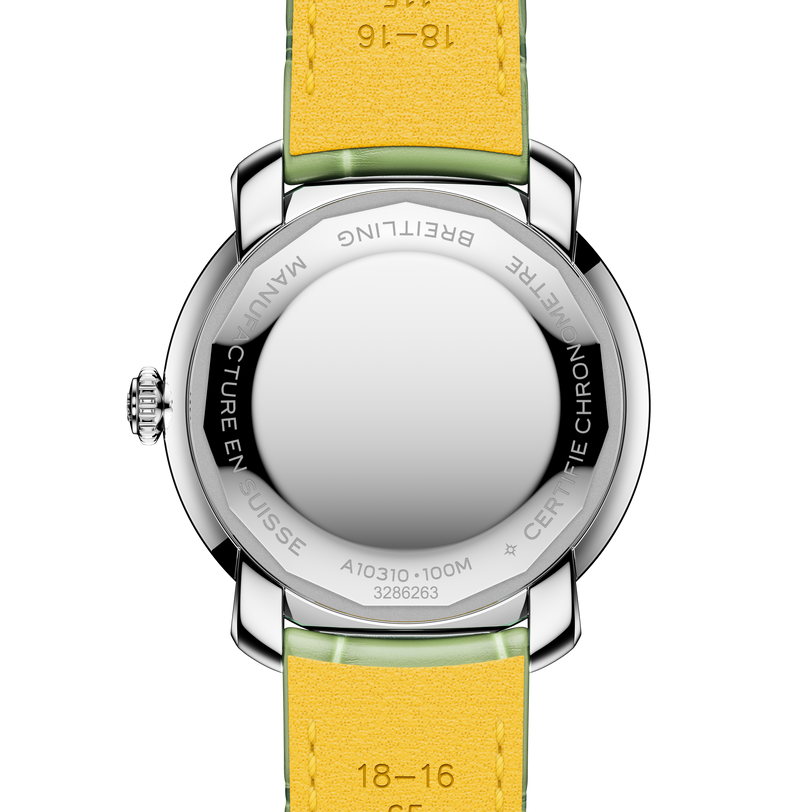 Back face of green strap Breitling Lady Premier 36