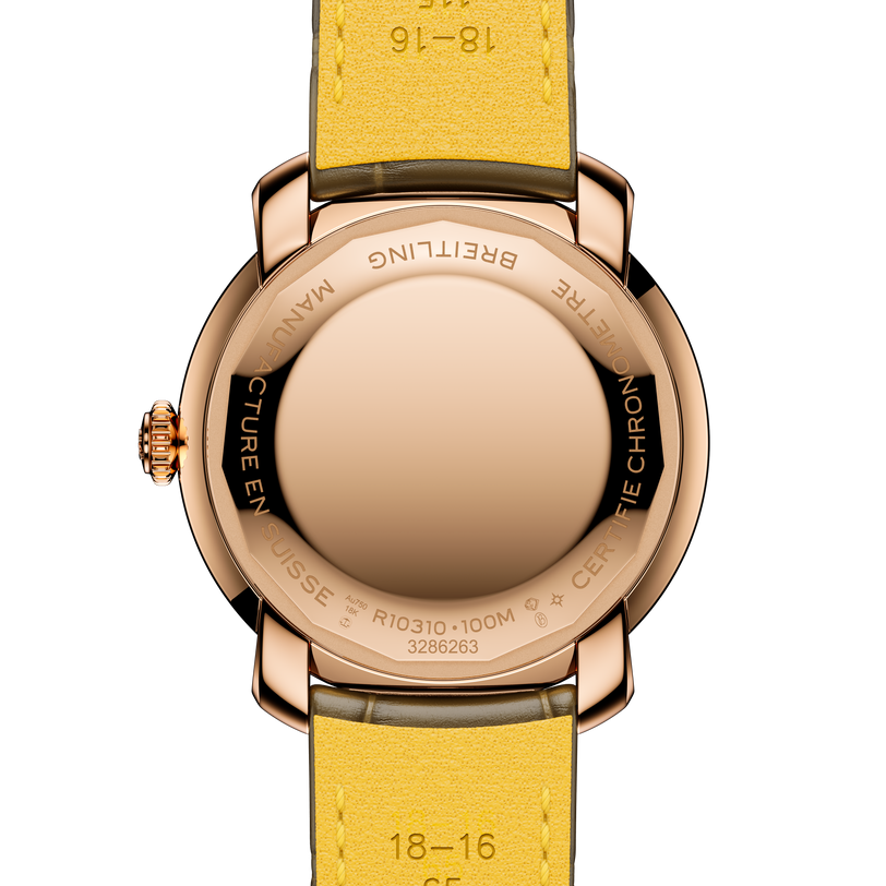 Back face of brown Breitling Lady Premier 36