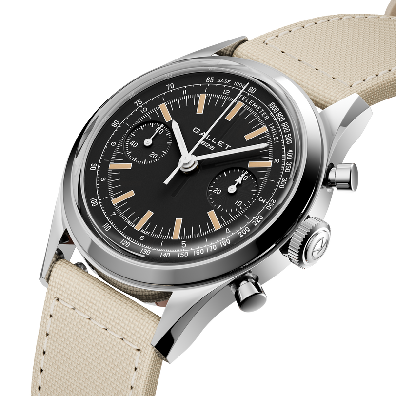 Tribute | 38mm, Steel Case, Beige Fabric Strap