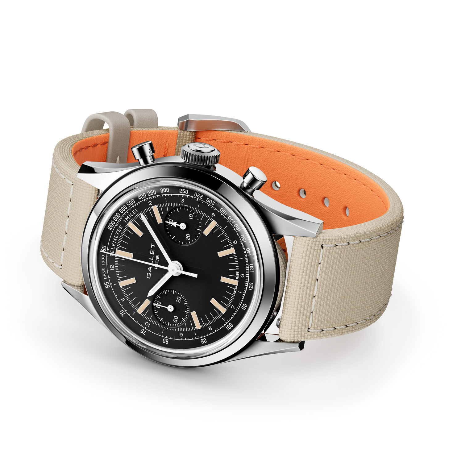 Tribute | 38mm, Steel Case, Beige Fabric Strap