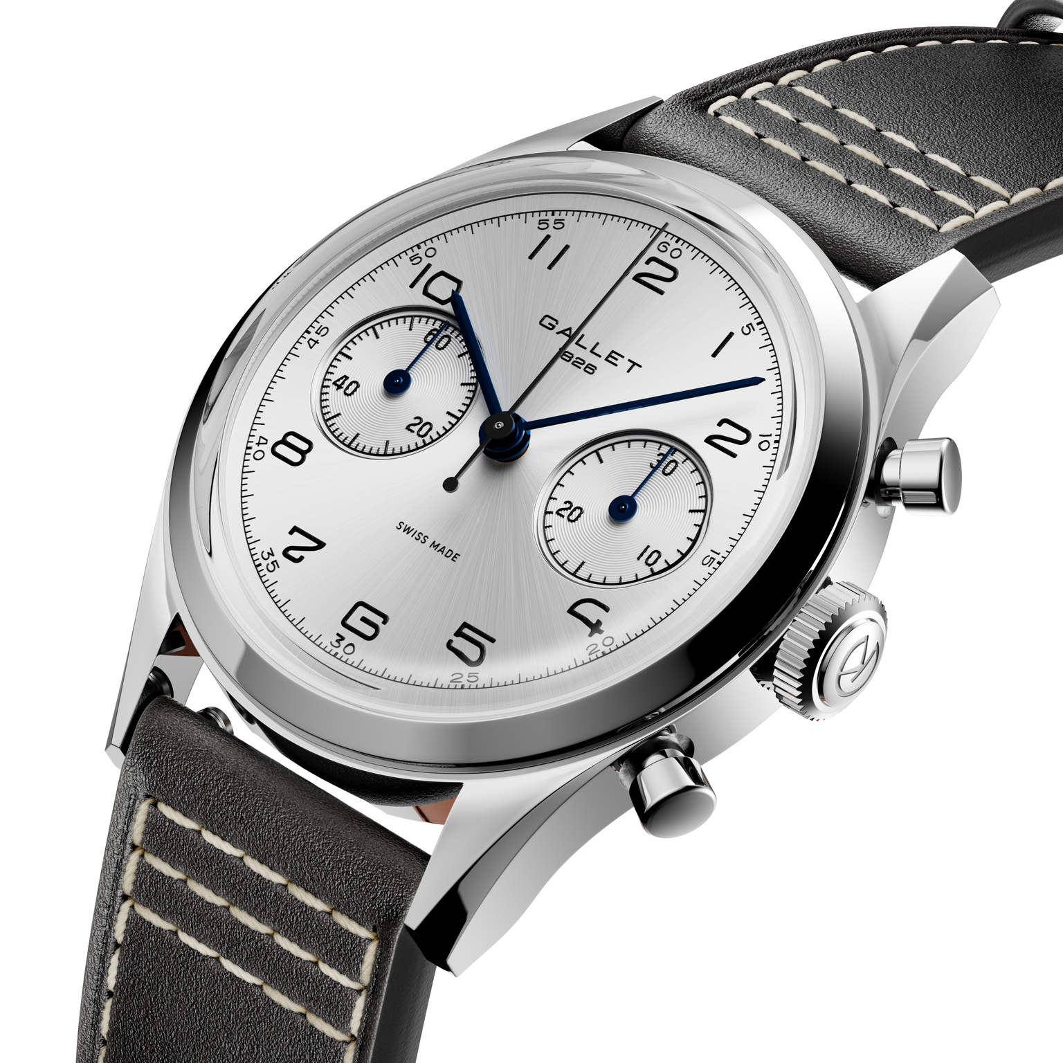 Tribute Silverlight | 38mm, Steel Case, Black Leather Strap