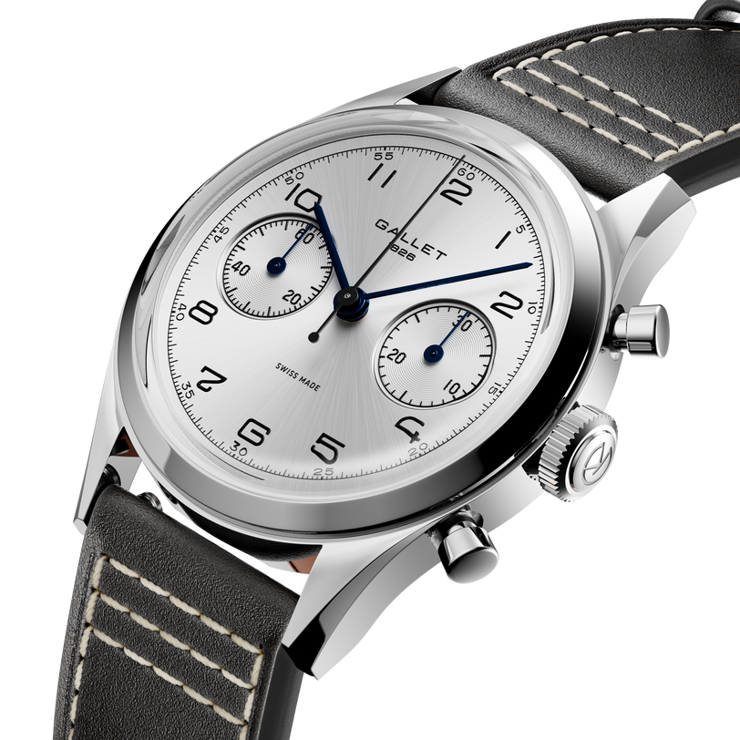 Tribute Silverlight | 38mm, Steel Case, Black Leather Strap