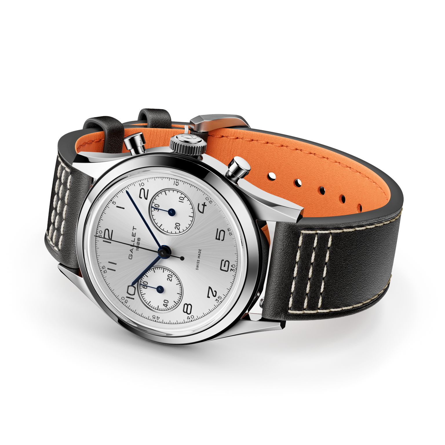 Tribute Silverlight | 38mm, Steel Case, Black Leather Strap