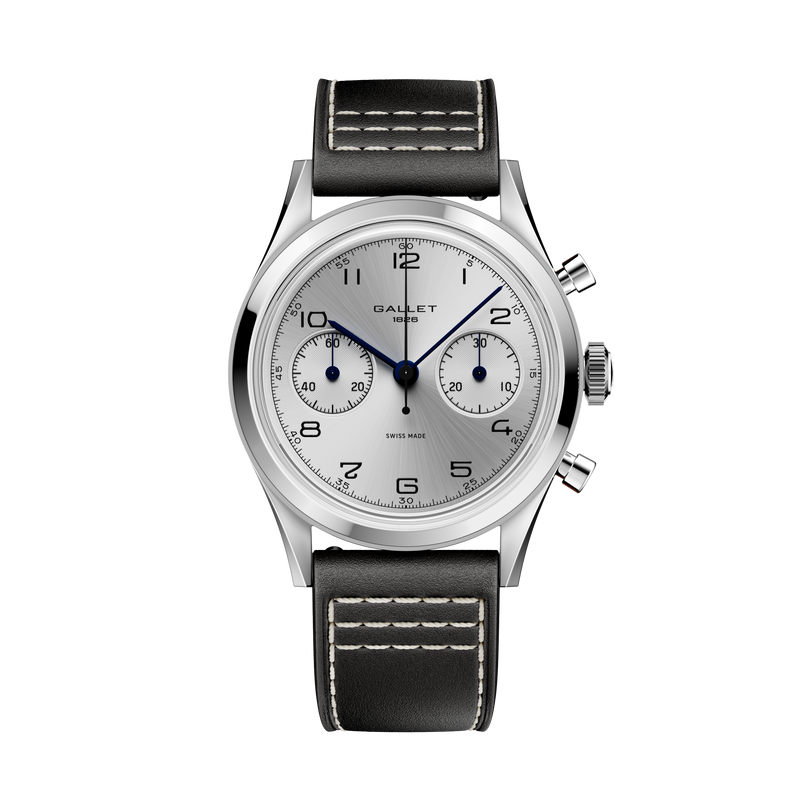 Tribute Silverlight | 38mm, Steel Case, Black Leather Strap