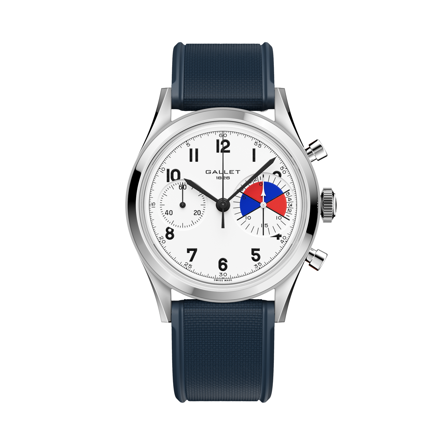 Tribute Yachting | 38mm, Steel Case, Blue Rubber Strap