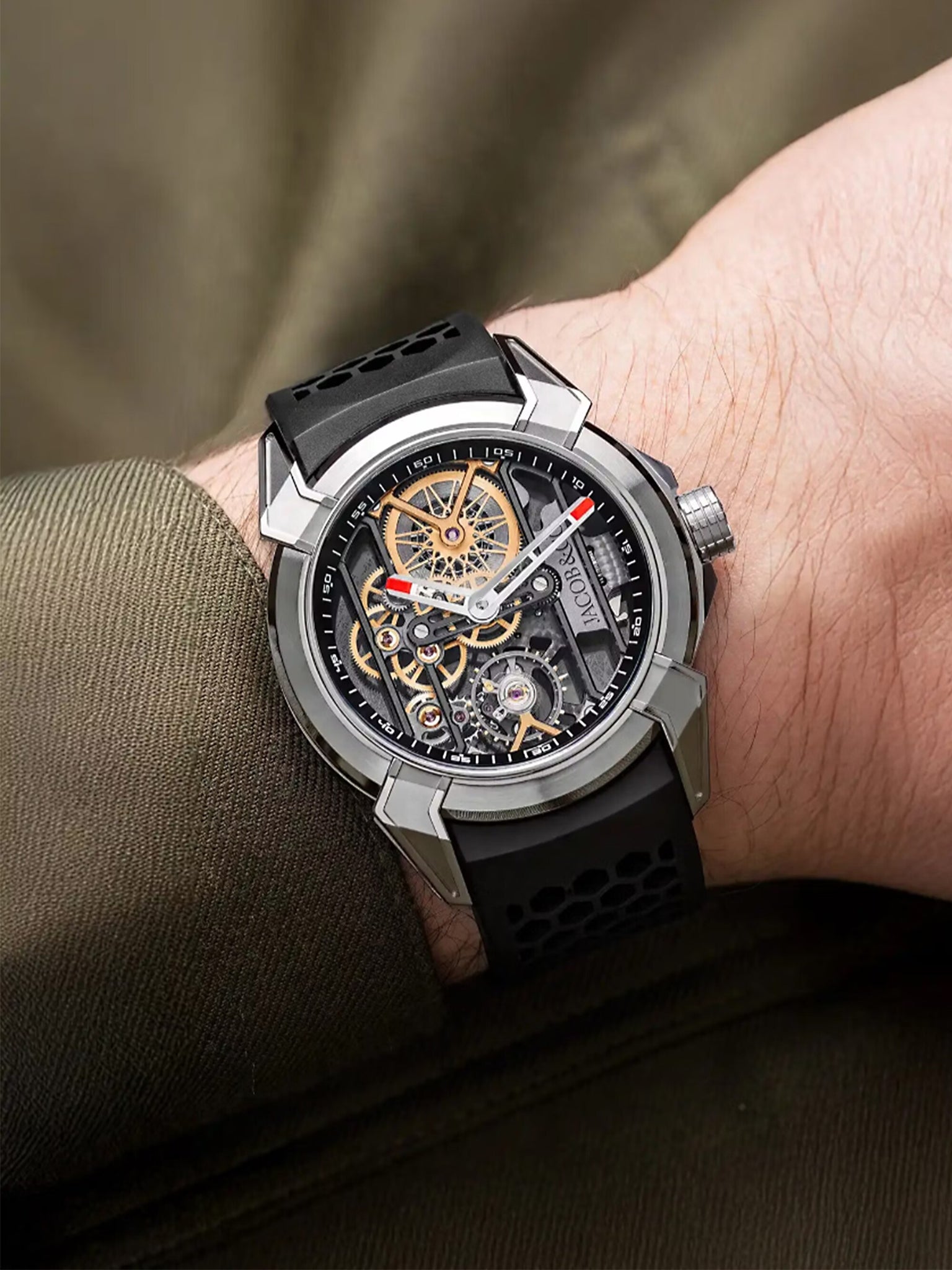 Epic X Skeleton | 44mm, Titanium, Rubber Strap