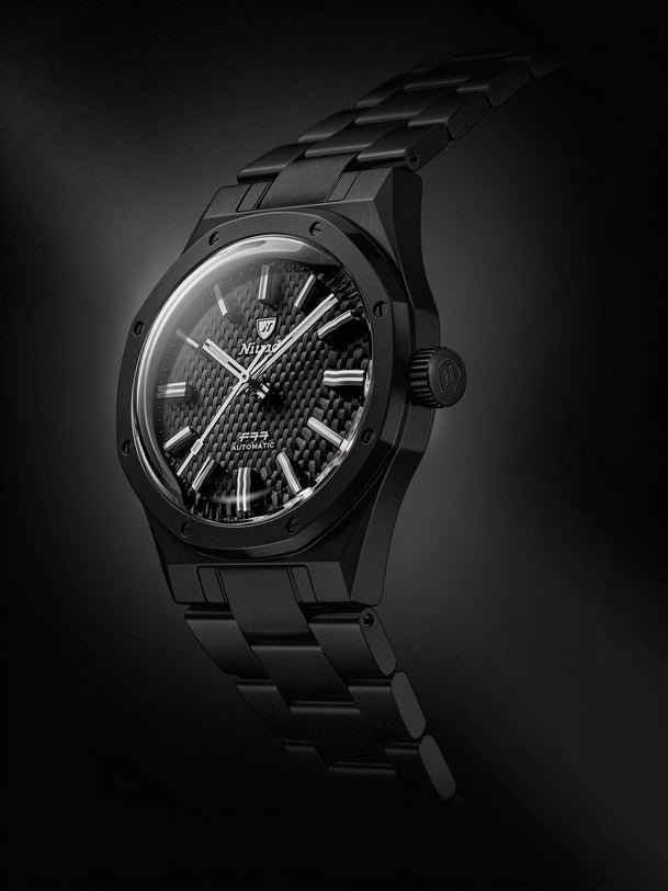 F77 Black Ceramic Tressed Dial Mk1 | 37mm, Mens Watch