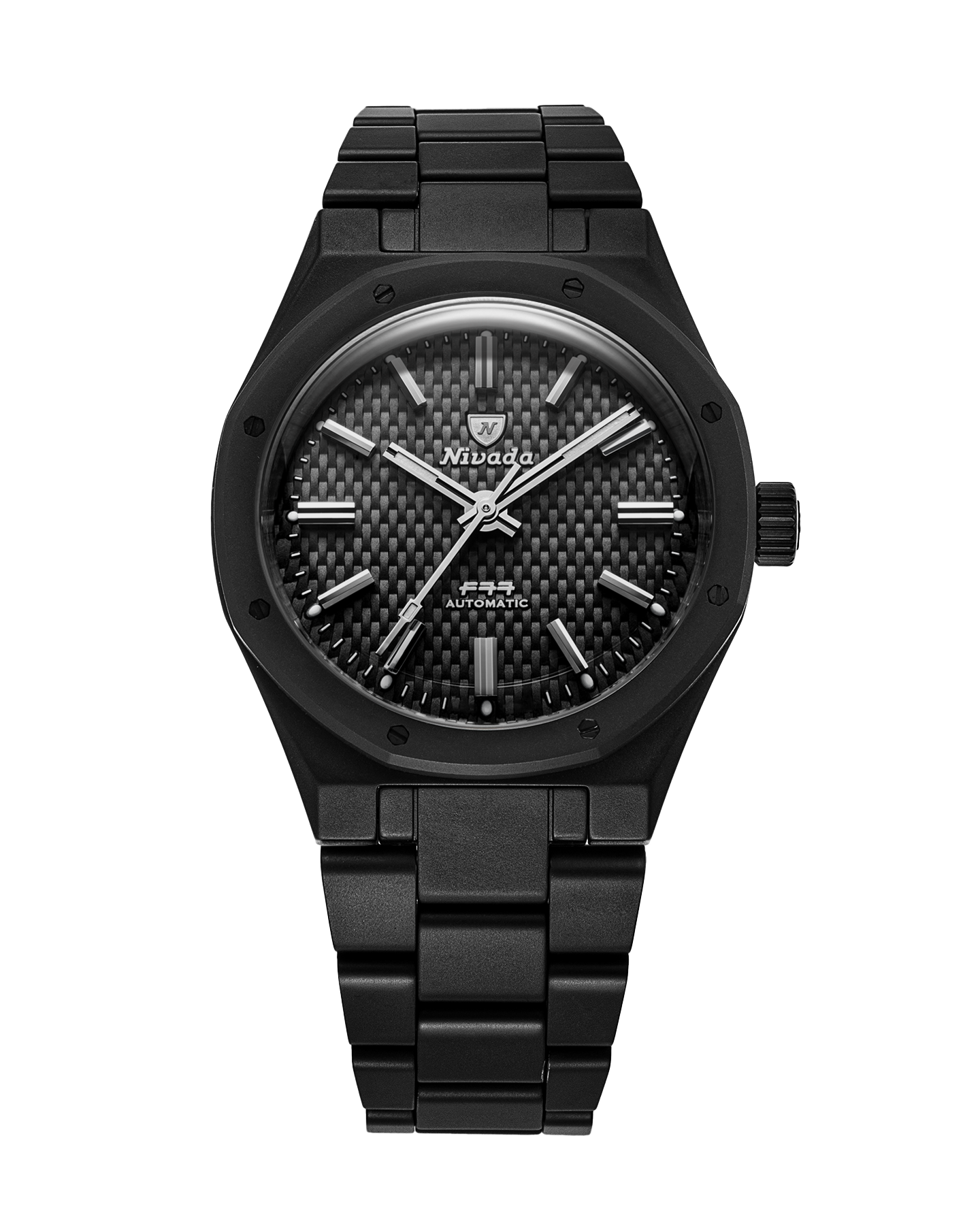 F77 Black Ceramic Tressed Dial Mk1 | 37mm, Mens Watch