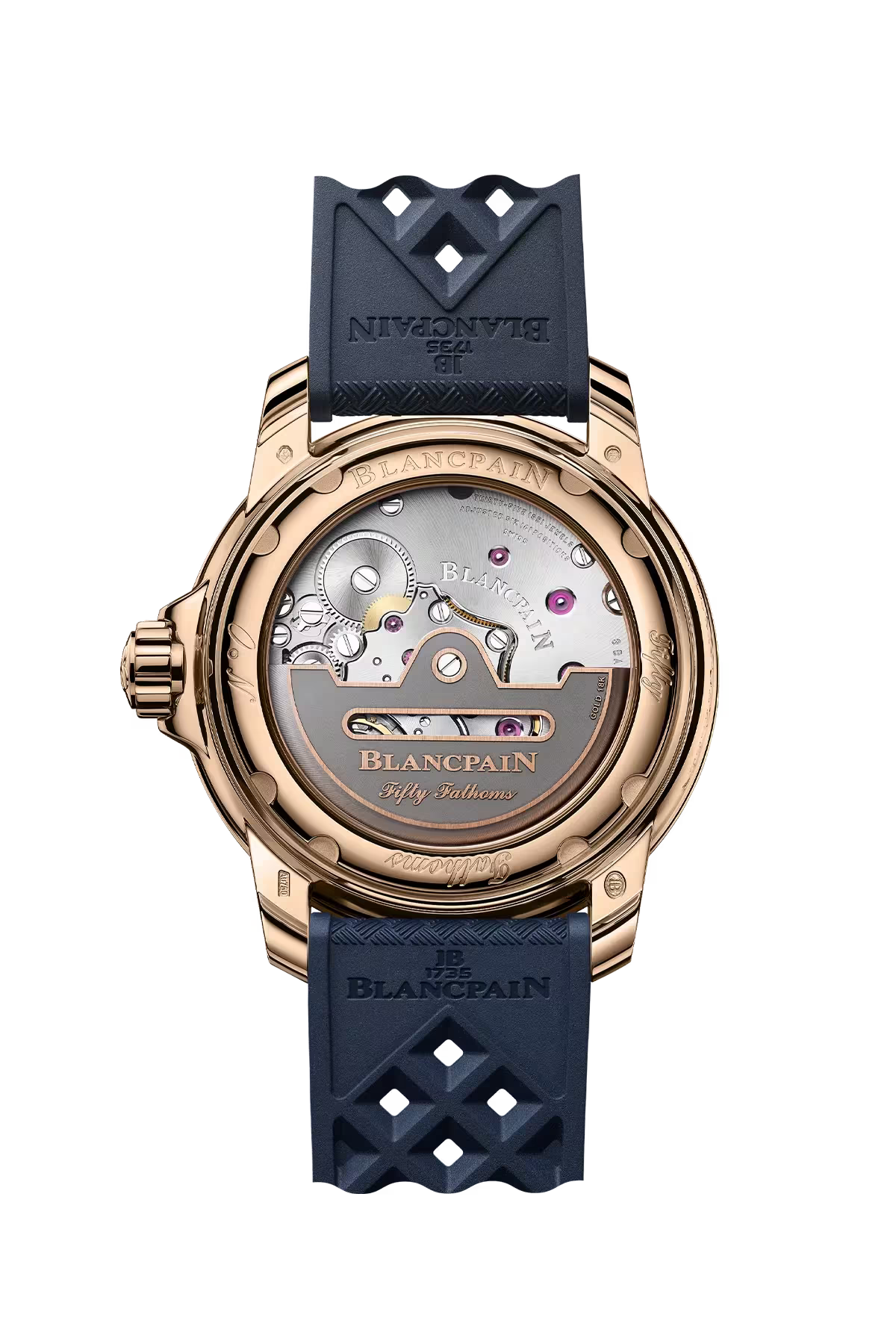 Bathyscaphe Quantième Complet Phases de Lune | 43.6mm, Sunburst Gradient Blue Dial, Sail-Canvas Strap