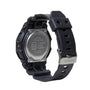 Black digital watch with rectangular face, Carbon Core Guard casing, and black resin band with metal buckle.